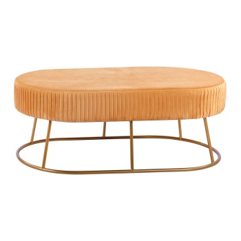 Bench Alinafe FK8635.09 from gold velvet with gold base 118x64x40,5cm