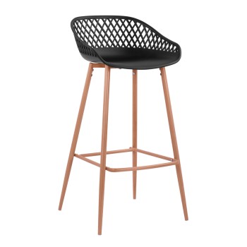 Stool Polypropylene Black with metallic legs Avaya FK8686.02 47x49x97,5 cm