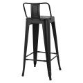 Bar Stool Metallic Melita with back Black matte 43x43x95cm FK8643.22 Bar Stool Metallic Melita with back Black matte 43x43x95cm FK8643.22