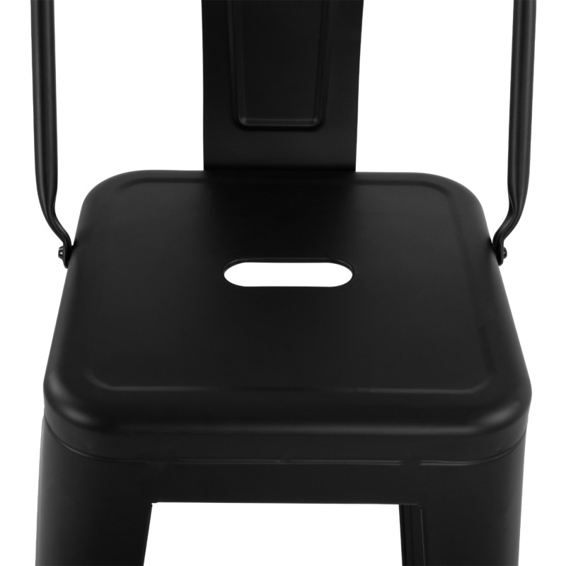 Bar Stool Metallic Melita with back Black matte 43x43x95cm FK8643.22 Bar Stool Metallic Melita with back Black matte 43x43x95cm FK8643.22