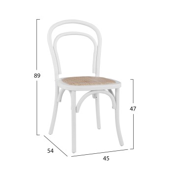 Wooden chair Vienna Type Aliyah Stackable from beech wood in white matte FK8644.03 45x54x89 Wooden chair Vienna Type Aliyah Stackable from beech wood in white matte FK8644.03 45x54x89