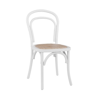 Wooden chair Vienna Type Aliyah Stackable from beech wood in white matte FK8644.03 45x54x89