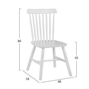 DINING CHAIR LUCIEN FK8645.03 BEECH WOOD IN ANTIQUE-WHITE 48x54x86Η cm