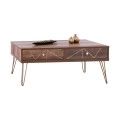Coffee Table Kaitlyn FK8651 Walnut with gold 110x59x42,5 cm. Coffee Table Kaitlyn FK8651 Walnut with gold 110x59x42,5 cm.