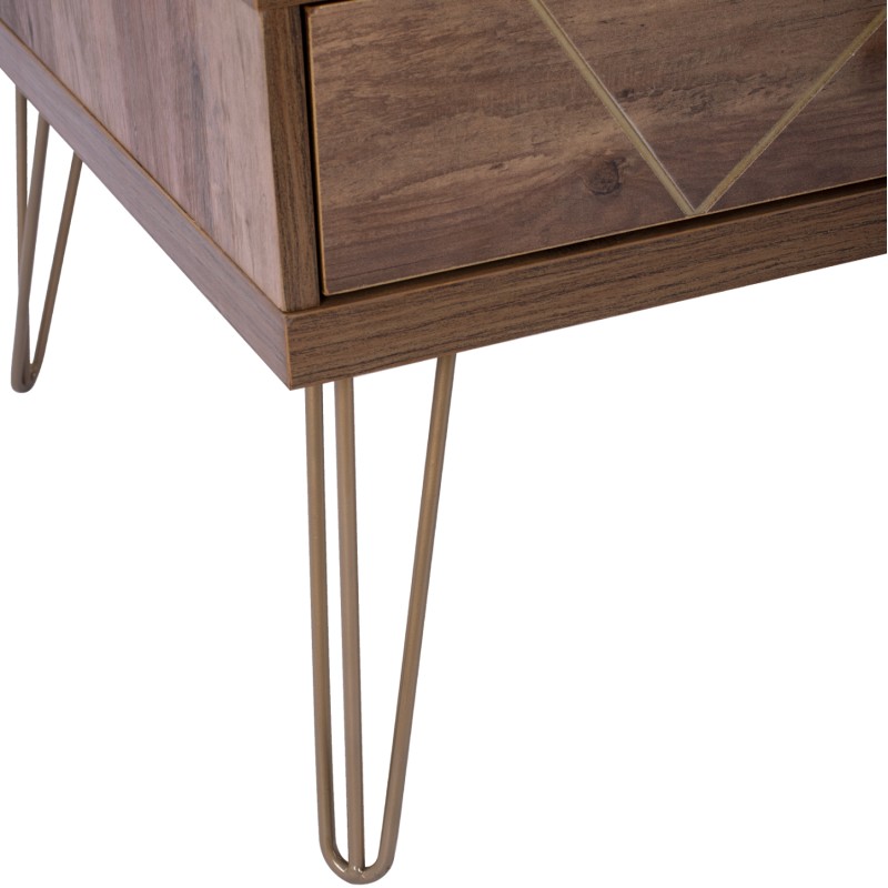Coffee Table Kaitlyn FK8651 Walnut with gold 110x59x42,5 cm. Coffee Table Kaitlyn FK8651 Walnut with gold 110x59x42,5 cm.