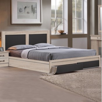 Bed Capri FK312.04 with 2 drawers, Sonoma-Grey, Mattress 150x200
