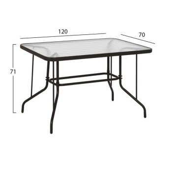 OUTDOOR METALLIC TABLE BROWN FK5679.02 BROWN WITH REINFORCED GLASS TOP 120Χ70Χ71Hcm. OUTDOOR METALLIC TABLE BROWN FK5679.02 BROWN WITH REINFORCED GLASS TOP 120Χ70Χ71Hcm.