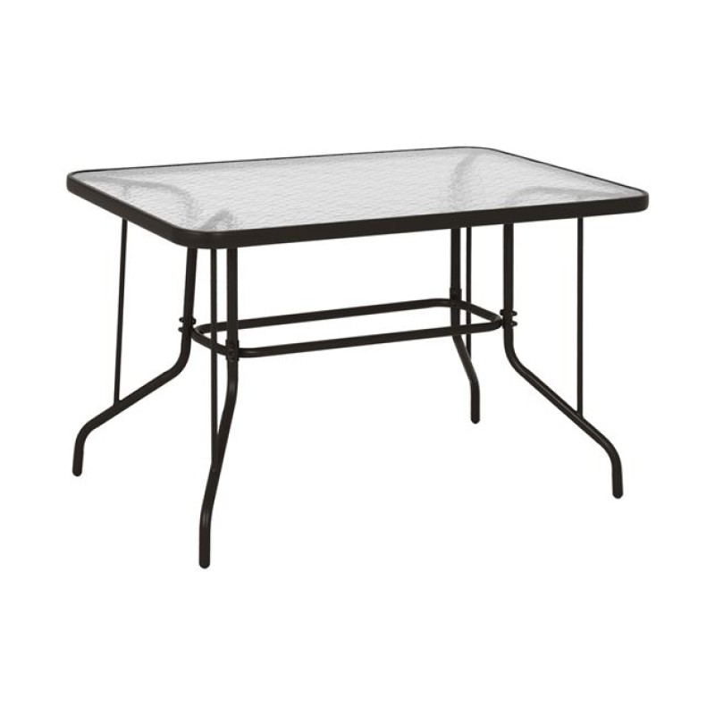 OUTDOOR METALLIC TABLE BROWN FK5679.02 BROWN WITH REINFORCED GLASS TOP 120Χ70Χ71Hcm. OUTDOOR METALLIC TABLE BROWN FK5679.02 BROWN WITH REINFORCED GLASS TOP 120Χ70Χ71Hcm.