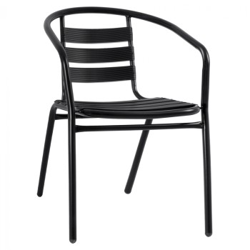Armchair Laura Metallic Black with aluminum slats FK5037.03 54x59x73cm