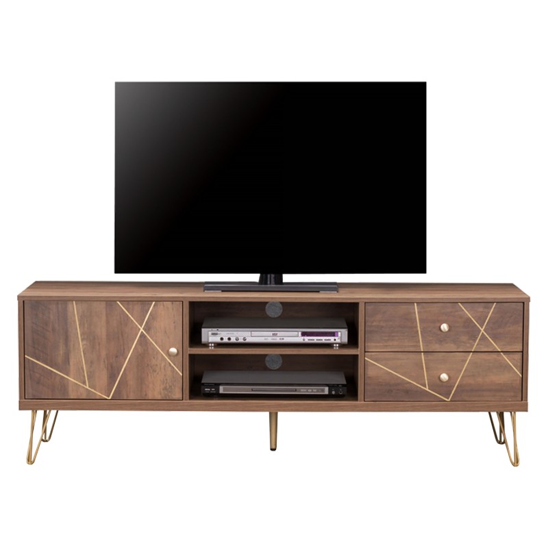 TV set Kaitlyn FK8652 Walnut with Gold 150x39,5x51,5 cm. TV set Kaitlyn FK8652 Walnut with Gold 150x39,5x51,5 cm.