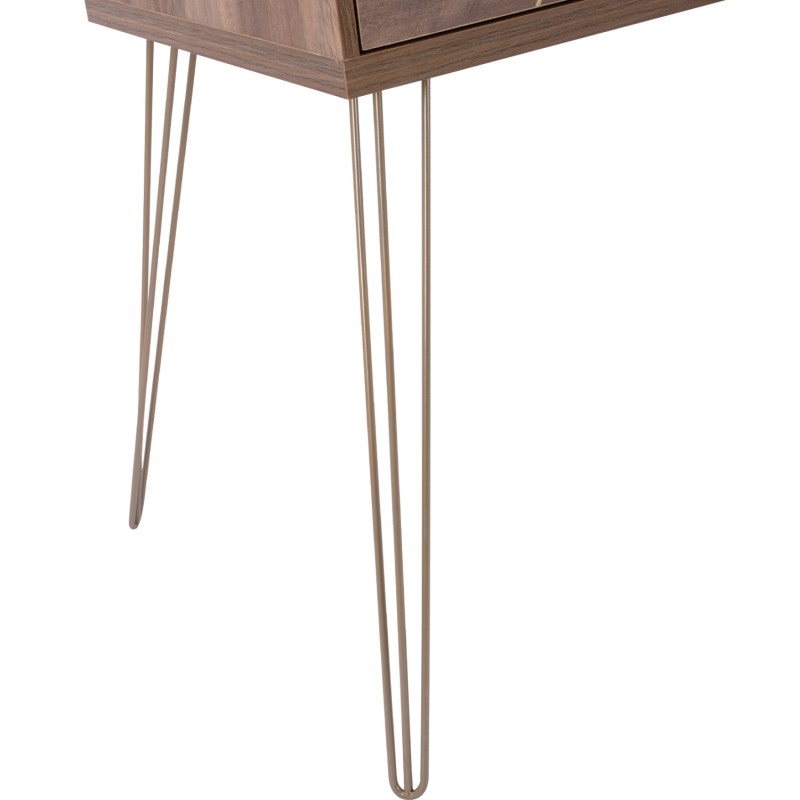 Console Kaitlyn FK8653 Walnut with Gold 120x55x79,5 cm. Console Kaitlyn FK8653 Walnut with Gold 120x55x79,5 cm.