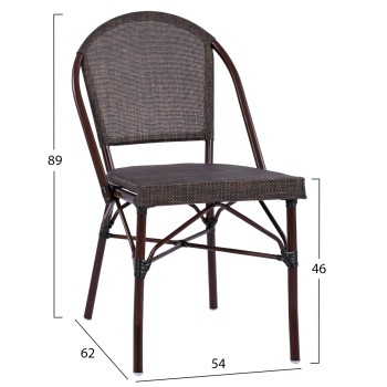 Metallic Chair Bamboo Look Brown FK5718  54x62x89 cm
