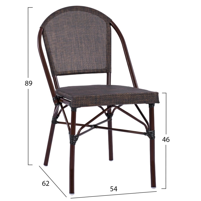 Metallic Chair Bamboo Look Brown FK5718 54x62x89 cm Metallic Chair Bamboo Look Brown FK5718 54x62x89 cm