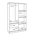 Wardrobe 4 Doors with 2 drawers FK339.04 Sonama-Grey 120x42x181cm Wardrobe 4 Doors with 2 drawers FK339.04 Sonama-Grey 120x42x181cm