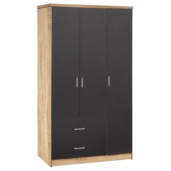 Wardrobe 3 Doors with 2 drawers FK340.04 Sonama 89.2x42x181cm