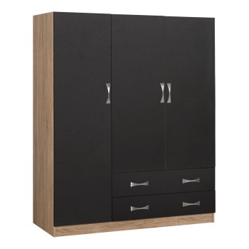 Wardrobe 3 Doors Carly FK384.04 with 2 drawers Sonama-Grey 150x55x180cm