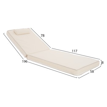 Sunbed Cushion Textline Sifnos Beige FK11236.60T 196(117+1+78)x58x8 cm Sunbed Cushion Textline Sifnos Beige FK11236.60T 196(117+1+78)x58x8 cm