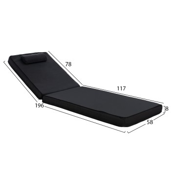 Sunbed Cushion Textline Sifnos Black FK11236.05T 196(117+1+78)x58x8 cm Sunbed Cushion Textline Sifnos Black FK11236.05T 196(117+1+78)x58x8 cm