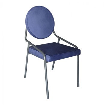 Metallic chair with fabric seat blue TS471 Metallic chair with fabric seat blue TS471