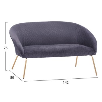 Set livingroom 2 pieces Joyte FK11253.01 Grey Velvet with gold legs Set livingroom 2 pieces Joyte FK11253.01 Grey Velvet with gold legs