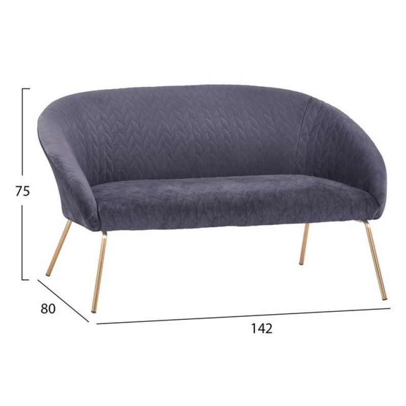 Set livingroom 2 pieces Joyte FK11253.01 Grey Velvet with gold legs Set livingroom 2 pieces Joyte FK11253.01 Grey Velvet with gold legs