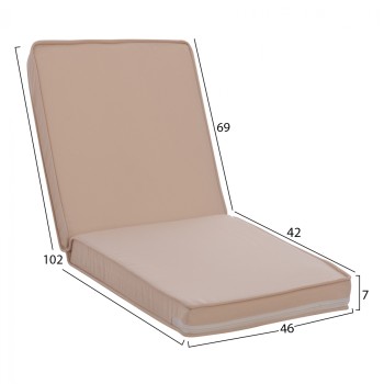 Pillow for chair with Back Polyester Chios Beige FK11238.01P 117(45+72)x45x5cm