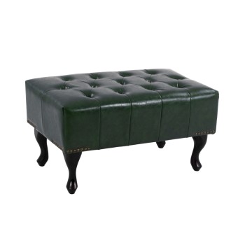 PIANO STOOL T.CHESTERFIELD EMMA FK226.08 PU CYPRESS GREEN-BLACK LEGS 80x45x39Hcm