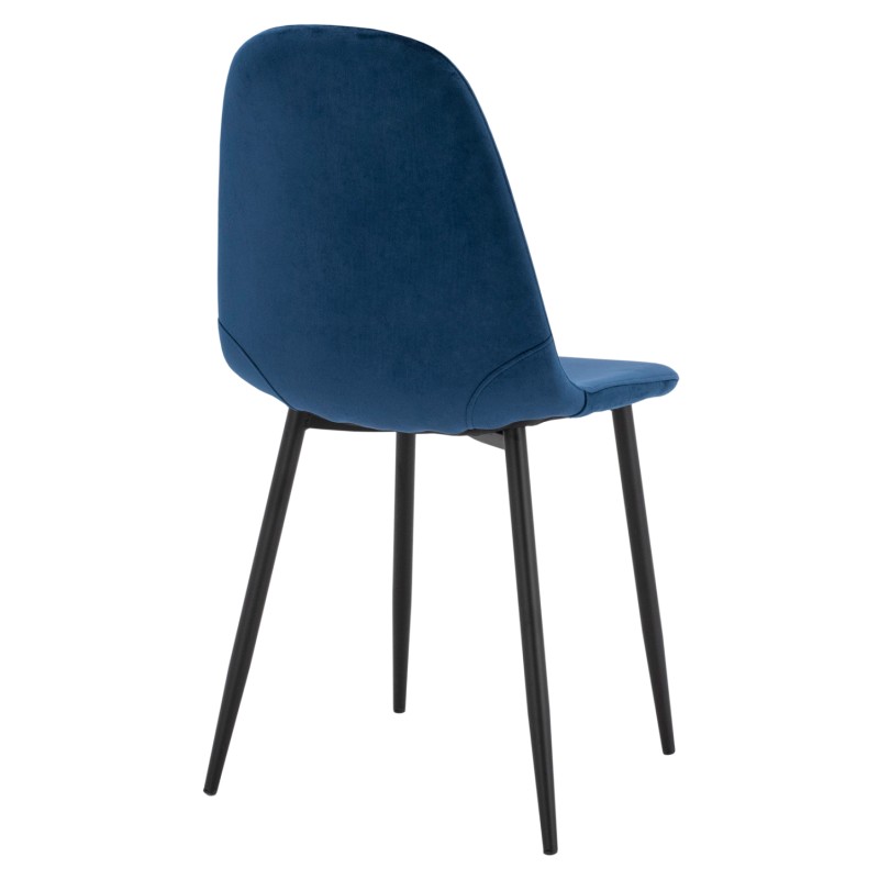 Chair Leonardo Velvet Blue with Metallic Legs FK00100.08 43x54x88 cm.