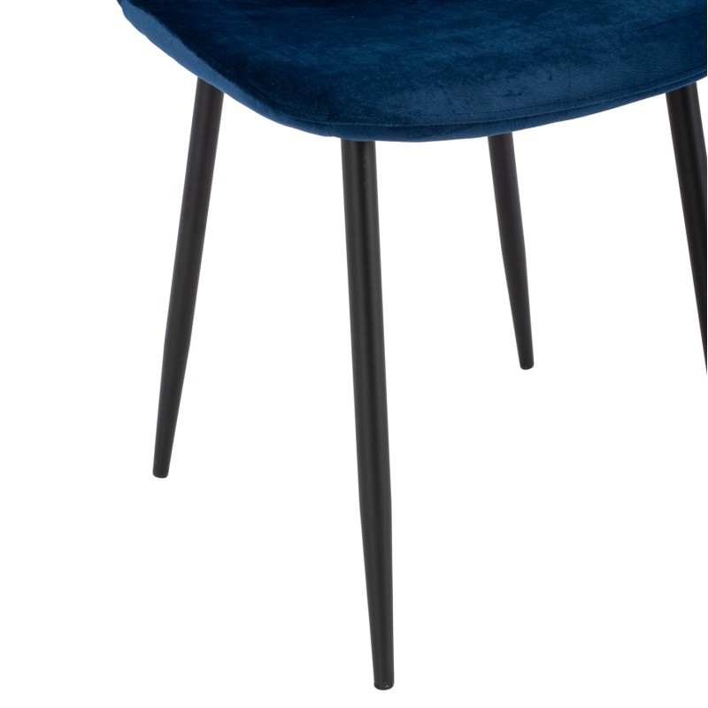 Chair Leonardo Velvet Blue with Metallic Legs FK00100.08 43x54x88 cm.