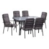 Set dining table 7 pieces FK10561.01 with table 150x90x72cm from grey metal