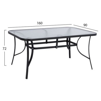 Set dining table 7 pieces FK10564.01 with Table 160x90x72cm from grey metal Set dining table 7 pieces FK10564.01 with Table 160x90x72cm from grey metal