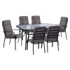 Set dining table 7 pieces FK10564.01 with Table 160x90x72cm from grey metal