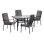 Set Dining Table 5pieces FK10562.01 with table 150x90x72cm from metal grey