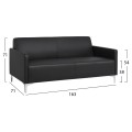 Sofa 3 seater Nellie FK3159.31 with black PU 163x71x71cm Sofa 3 seater Nellie FK3159.31 with black PU 163x71x71cm