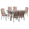 Set dining table 7 pieces FK10564.01 with Table 160x90x72cm from brown metal.