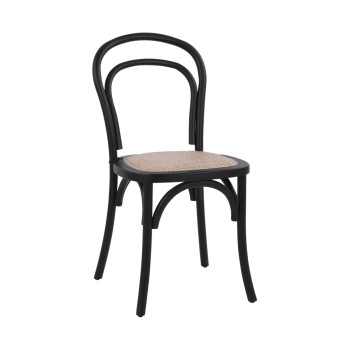 Wooden chair Vienna type Aliyah Stackable from beech wood black matte FK8644.02 45x54x89 cm