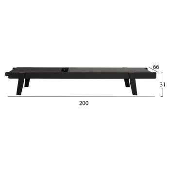 Professional Sunbed Beech wood Creta Black & Black Fabric FK11340.02 202,5x66,5x30,5 cm Professional Sunbed Beech wood Creta Black & Black Fabric FK11340.02 202,5x66,5x30,5 cm