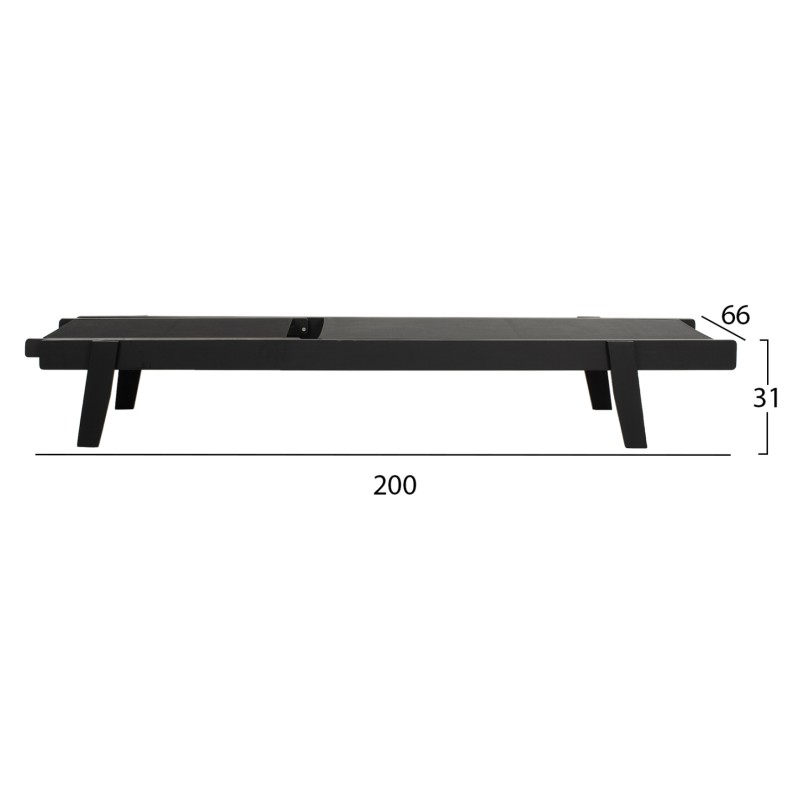 Professional Sunbed Beech wood Creta Black & Black Fabric FK11340.02 202,5x66,5x30,5 cm Professional Sunbed Beech wood Creta Black & Black Fabric FK11340.02 202,5x66,5x30,5 cm