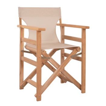 Director's Chair Limnos Impregnated in natural color with cream textline FK10543.60 57x54x88.5 cm.