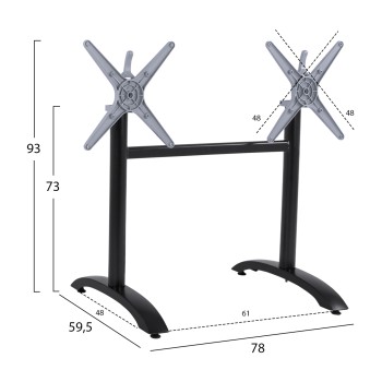 ALUMINUM Base 2 column FK468.01 Black Matte 78x59.5x73cm ALUMINUM Base 2 column FK468.01 Black Matte 78x59.5x73cm