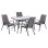 OUTDOOR DINING SET 5PCS FK10568.01 CHAIRS WITH CUSHION & TABLE 120X70cm - GREY