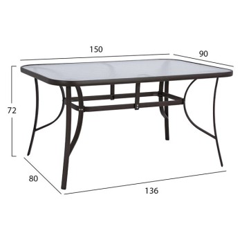 Set Dining Table 7 pieces Chairs with pillow & table 150x90 FK10572.02 Brown Set Dining Table 7 pieces Chairs with pillow & table 150x90 FK10572.02 Brown