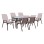 Set Dining Table 7 pieces Chairs with pillow & table 150x90 FK10572.02 Brown