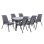 Set Dining Table 7 pieces chairs with pillow & table 150x90 FK10572.01 Grey