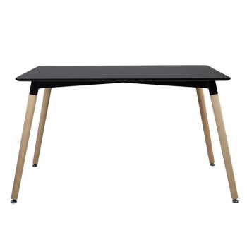 Kitchen Table FK8697.02 Minimal, Black mdf, BEECH legs oak,160x90x74,5H cm Kitchen Table FK8697.02 Minimal, Black mdf, BEECH legs oak,160x90x74,5H cm