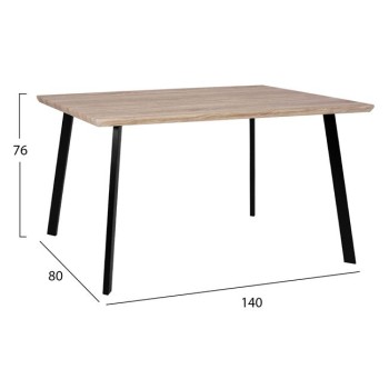 Set 5 pieces Table 140x80x76 cm Sonama & Chairs Vanessa Black with metallic legs FK11037 Set 5 pieces Table 140x80x76 cm Sonama & Chairs Vanessa Black with metallic legs FK11037