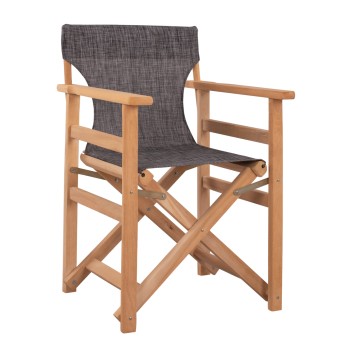 Director's chair Limnos Natural impregnation with grey textline FK10543.10 57x54x88.5 cm.