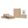 Set Bedroom 7 pieces Bed for Mattress 150x200-Nightstand table-Toilet Sonama FK11099.02