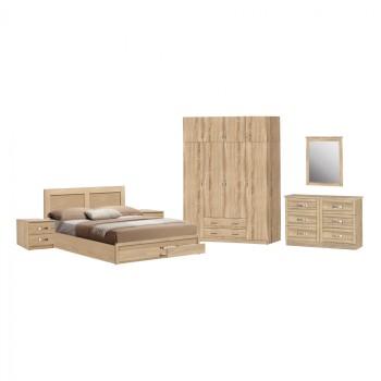 Set Bedroom 7 pieces Bed for Mattress 150x200-Nightstand table-Toilet Sonama FK11099.02 Set Bedroom 7 pieces Bed for Mattress 150x200-Nightstand table-Toilet Sonama FK11099.02