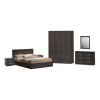 Set Bedroom 7 pieces Bed for mattress 150x200-Nightstand table-Wardrobe-Toilet Zebrano FK11099.01